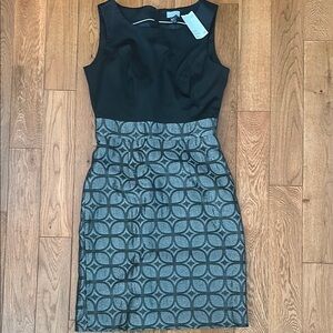 H&M Black Silver Midi Dress Sleeveless Cocktail
